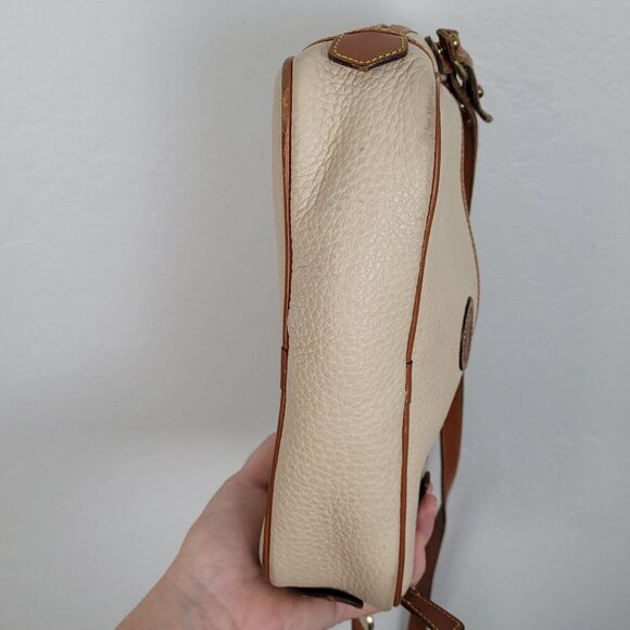 Dooney & Bourke Camera Zip Top Crossbody Bag Leather Cream Beige Brown - Picture 7 of 15